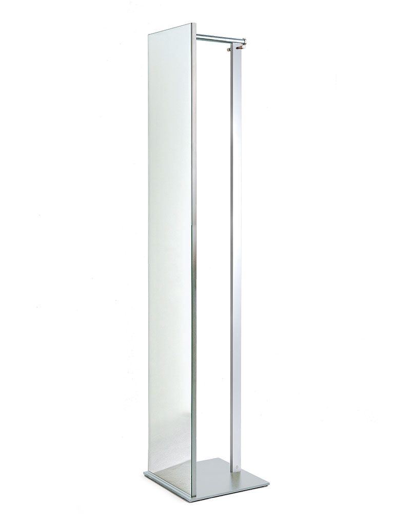 D-TEC | TOP | TSR 33 | stand mirror with coat rail and hooks | silver/chrome