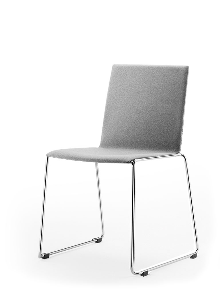 Eless skid-base chair | fully upholstered 