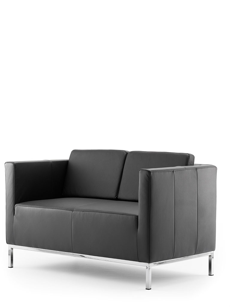 ultimo | canapé 2 places | cuir | avec coussins