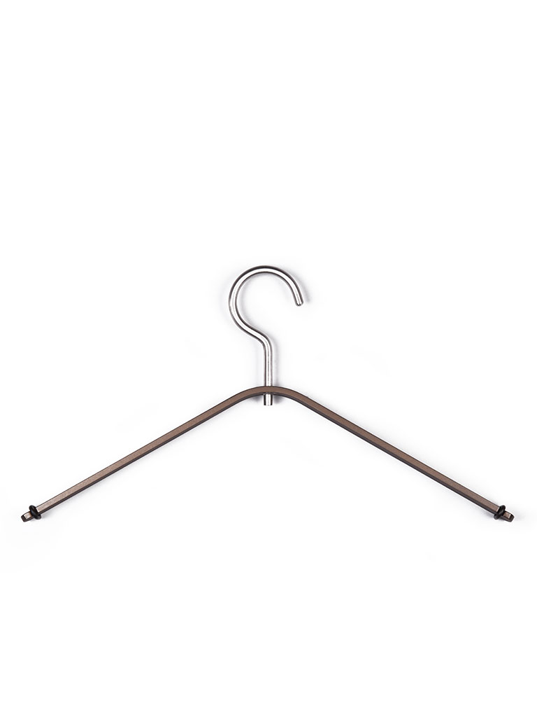 D-TEC | clothes hanger HELLO | dark bronze/stainless steel