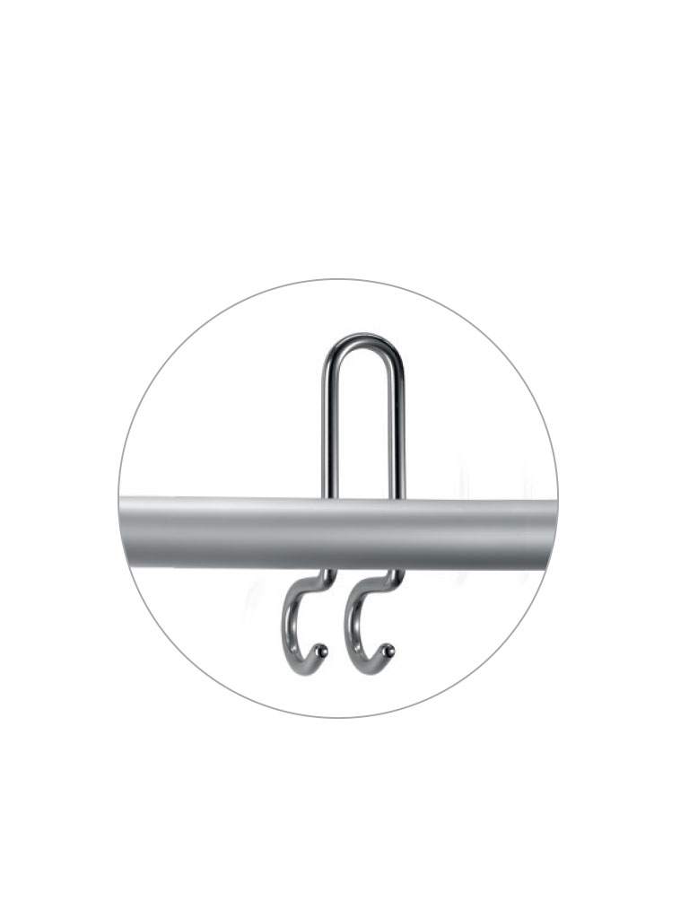 Certezza | hat and double coat hook | stainless steel
